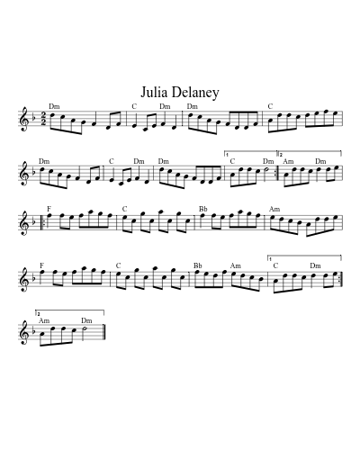 Julia Delaney (Version 3) sheet music preview