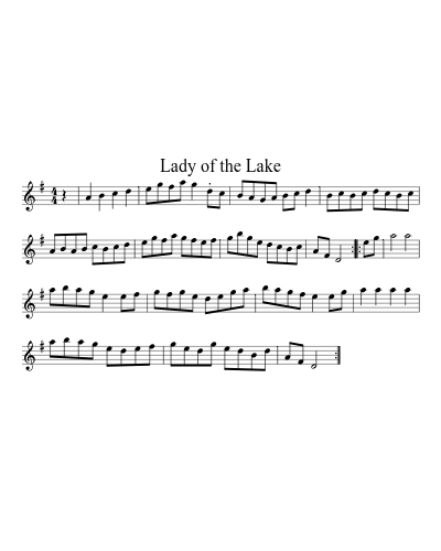 Lady of the Lake (Version 6) sheet music preview