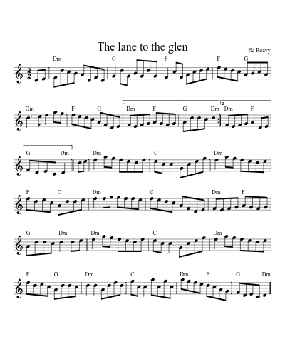 The lane to the glen sheet music preview