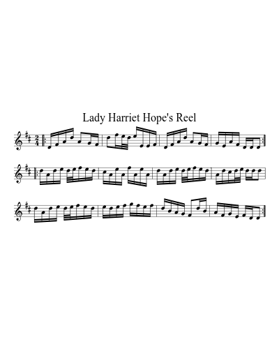 Lady Harriet Hope's Reel (Version 4)