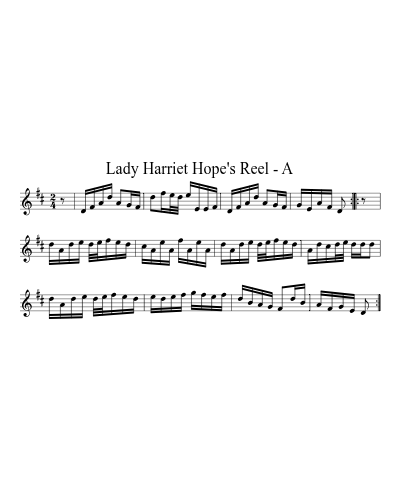 Lady Harriet Hope's Reel - A