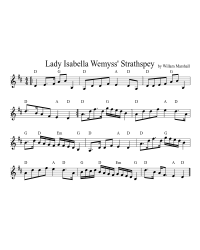 Lady Isabella Wemyss' Strathspey