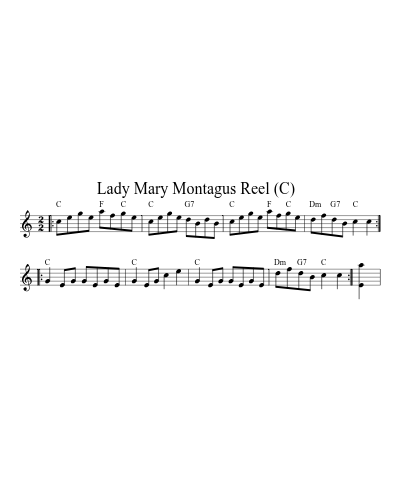 Lady Mary Montagus Reel   (C)