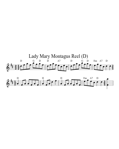 Lady Mary Montagus Reel   (D) (Version 3)