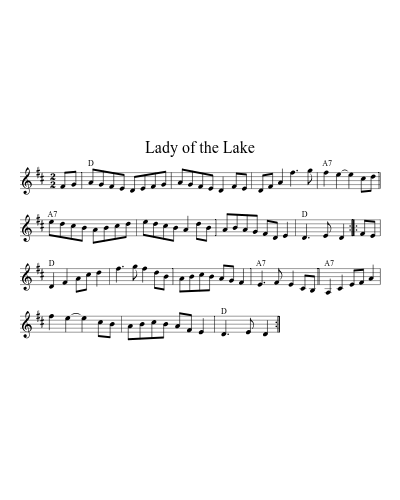 Lady of the Lake (Version 20) sheet music preview