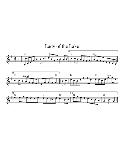 Lady of the Lake (Version 22) sheet music preview