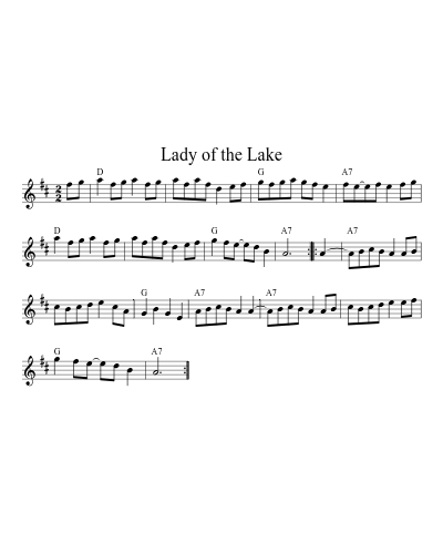 Lady of the Lake (Version 29) sheet music preview