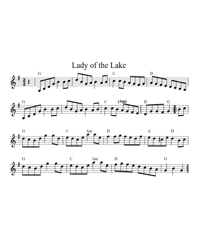 Lady of the Lake (Version 30) sheet music preview