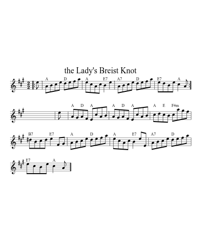 the Lady's Breist Knot sheet music preview