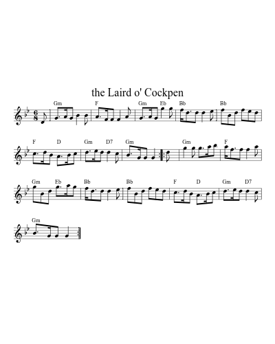 The laird o' cockpen (Version 4) sheet music preview