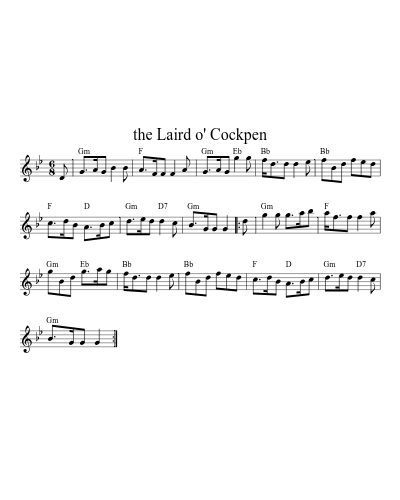 The laird o' cockpen (Version 8) sheet music preview