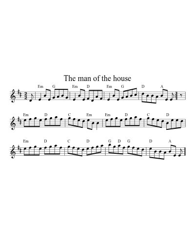 The man of the house sheet music preview
