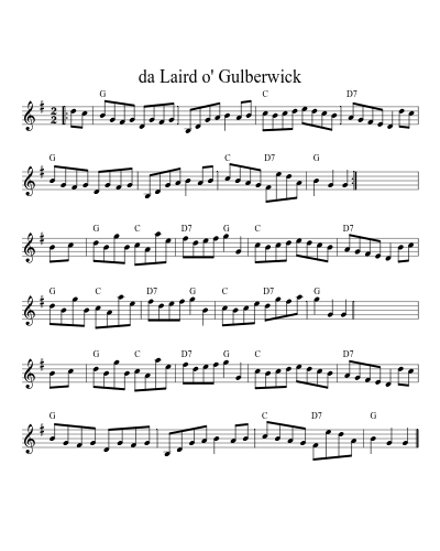 da Laird o' Gulberwick (Version 2)