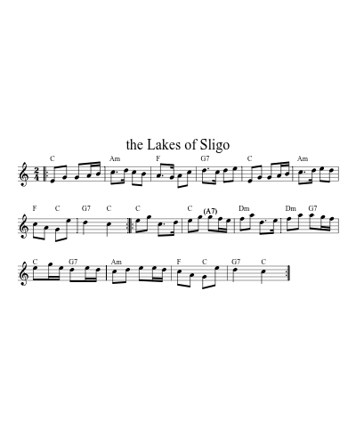 The lakes of Sligo (Version 3) sheet music preview