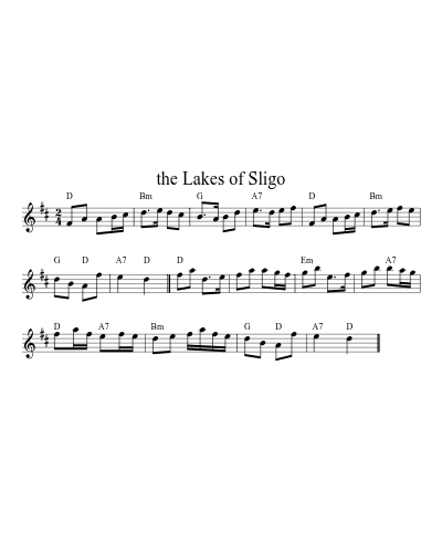 The lakes of Sligo (Version 5) sheet music preview