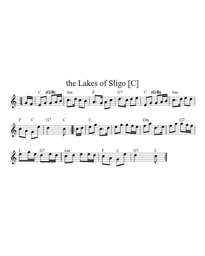the Lakes of Sligo [C] (Version 2) sheet music preview