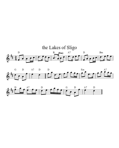 The lakes of Sligo (Version 7) sheet music preview