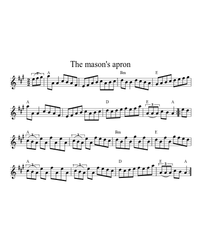 The Mason's Apron (Version 3) sheet music preview