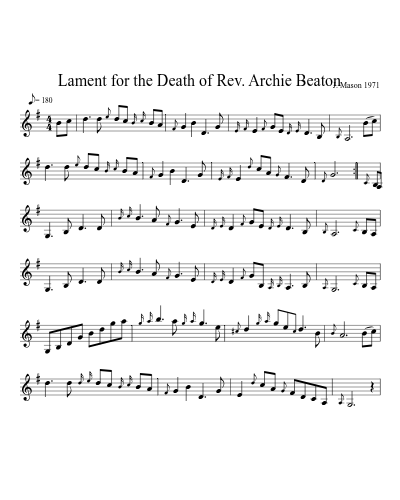 Lament for the Death of Rev. Archie Beaton (Version 7)