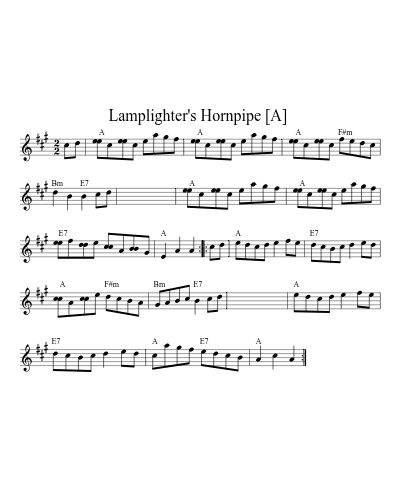 Lamplighter's Hornpipe  [A] (Version 8)