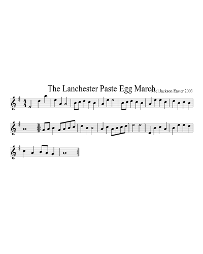 The Lanchester Paste Egg March sheet music preview