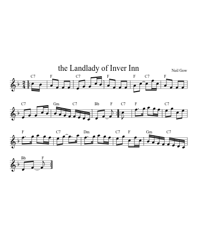 the Landlady of Inver Inn (Version 2) sheet music preview