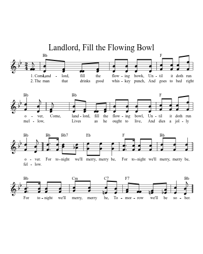 Landlord, Fill the Flowing Bowl    [A]