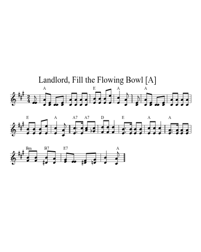 Landlord, Fill the Flowing Bowl    [A] (Version 2)