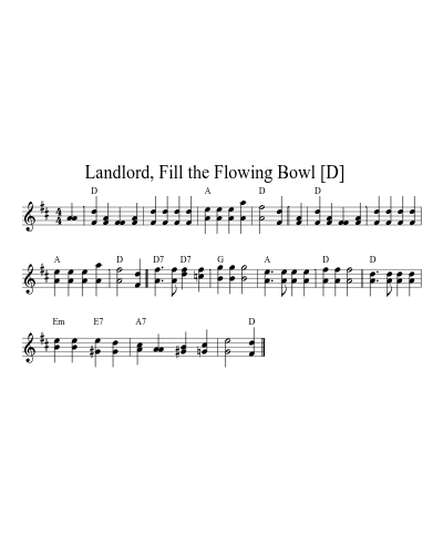 Landlord, Fill the Flowing Bowl    [D]