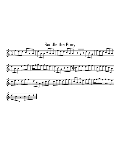 Saddle the Pony (Version 9) sheet music preview