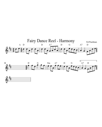 Fairy Dance Reel - Harmony (Version 2) sheet music preview