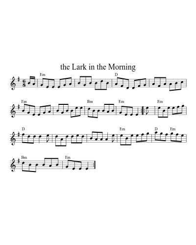 The lark in the morning (Version 6) sheet music preview