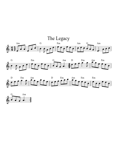 The Legacy (Version 3) sheet music preview