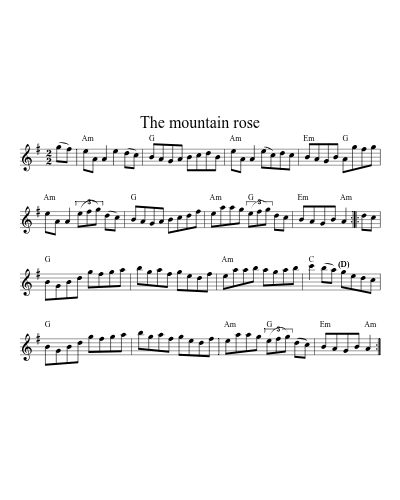 The mountain rose sheet music preview