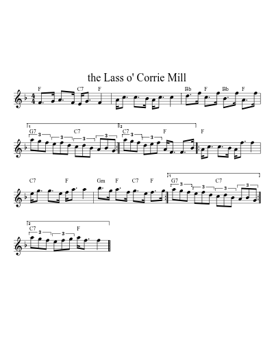 The lass o' Corrie Mill (Version 2)