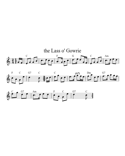 the Lass o' Gowrie sheet music preview