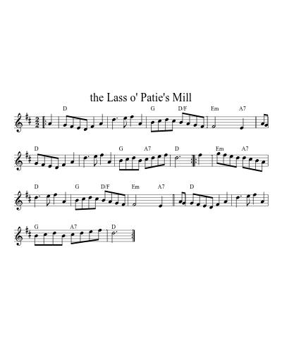the Lass o' Patie's Mill (Version 3) sheet music preview