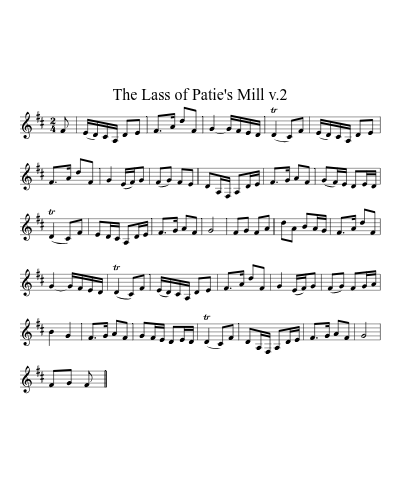 The Lass of Patie's Mill v.2 (Version 2) sheet music preview