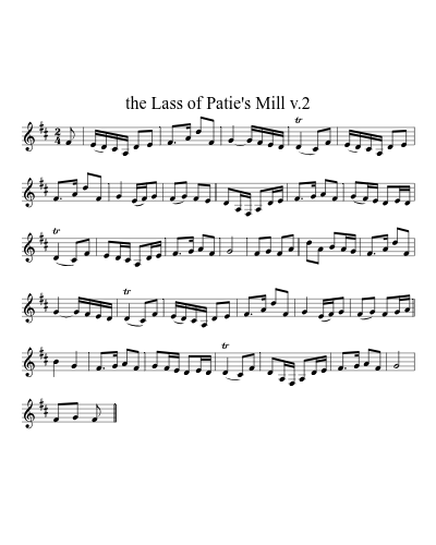 The Lass of Patie's Mill v.2 (Version 3) sheet music preview