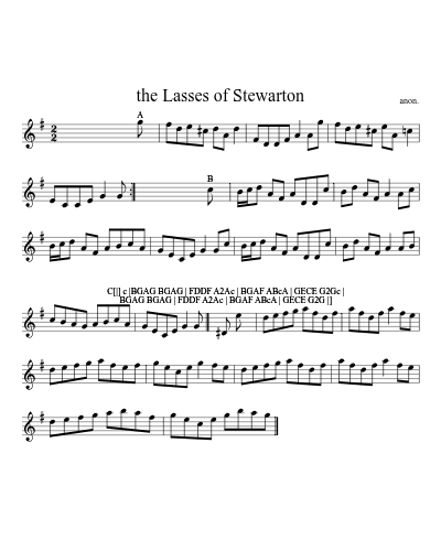 the Lasses of Stewarton (Version 2) sheet music preview