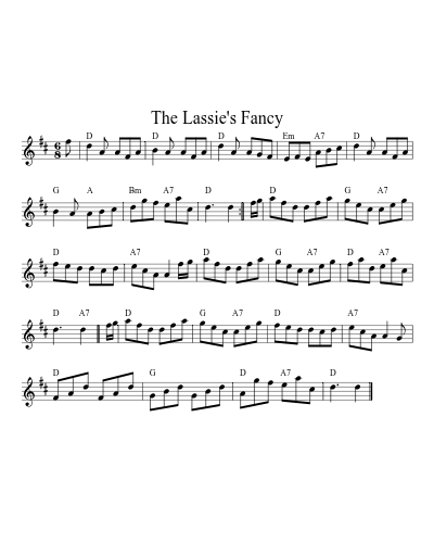 The Lassie's Fancy (Version 2) sheet music preview