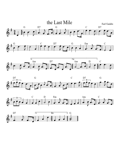 The Last Mile (Version 3) sheet music preview