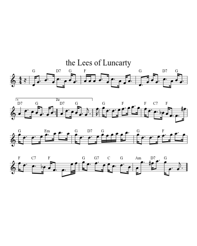 the Lees of Luncarty sheet music preview