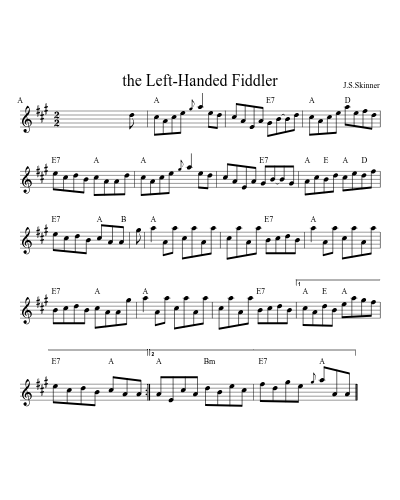 the Left-Handed Fiddler sheet music preview