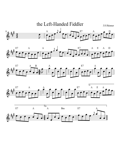 the Left-Handed Fiddler (Version 2) sheet music preview