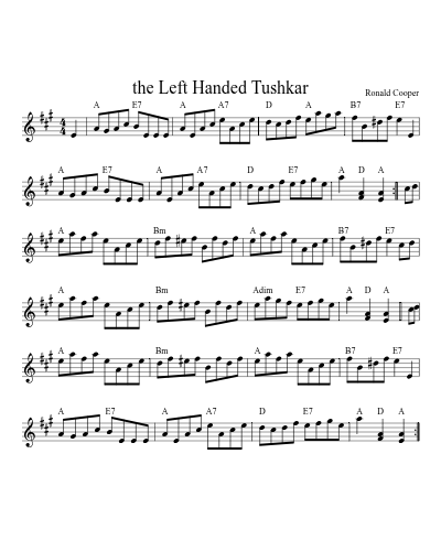 the Left Handed Tushkar (Version 3) sheet music preview