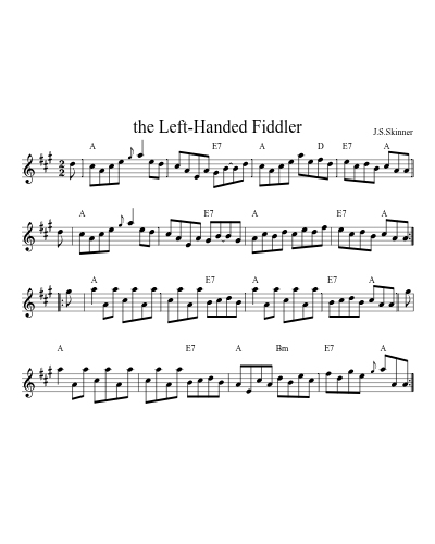 the Left-Handed Fiddler (Version 6) sheet music preview