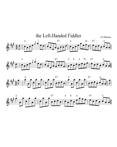 the Left-Handed Fiddler (Version 7) sheet music preview