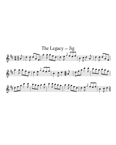The Legacy -- Jig (Version 3) sheet music preview