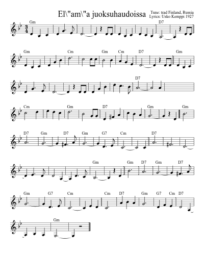 El\"am\"a juoksuhaudoissa (Version 10)